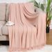 Nordic style knitted solid color straight leisure sofa decorative cover blanket_voghion.com