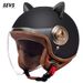 3C-Certified Retro Motorcycle Helmet For Men & Women – Winter-Ready Open Face & Full Face Helmet With Extended Visor (Matte Black, Pink, Grey, Khaki)_voghion.com