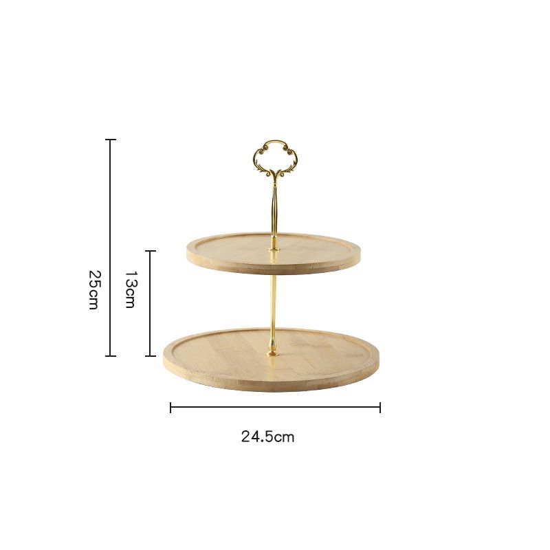 Support à gâteaux en bois, maison salon fête, assiette à fruits créative multicouche, plateau de rangement rond moderne Simple, assiette à gâteau Dim Sum_voghion.com