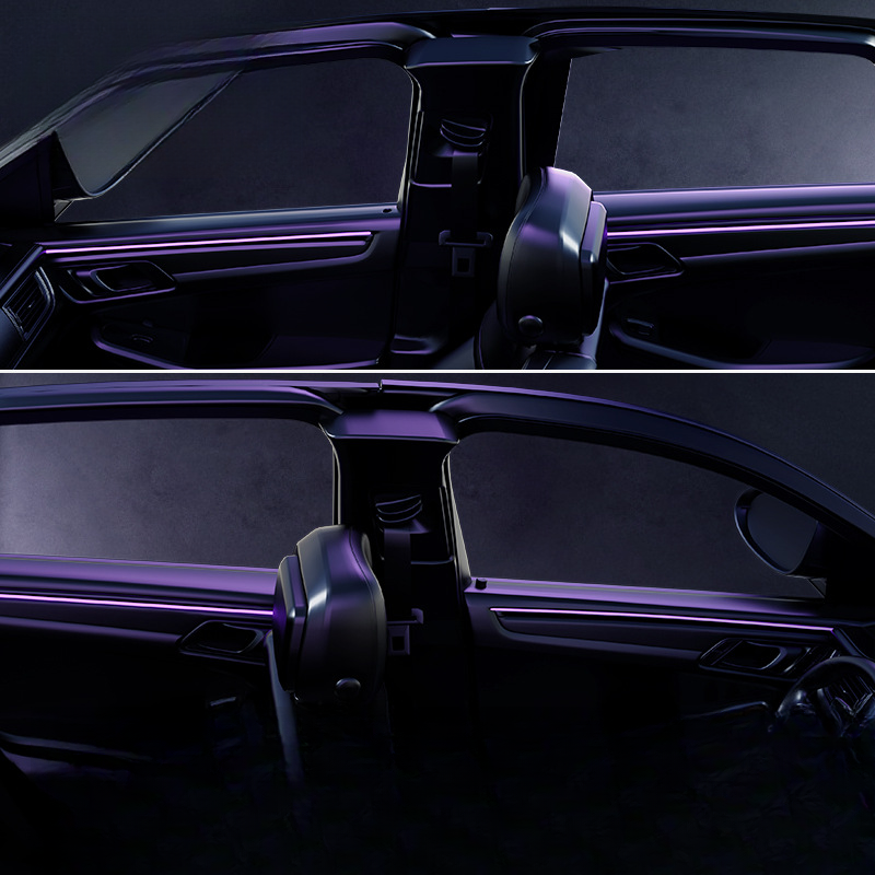 Bande LED pour intérieur de voiture, lumière froide d'ambiance USB, modification des accessoires de voiture, bande lumineuse sans câblage_voghion.com