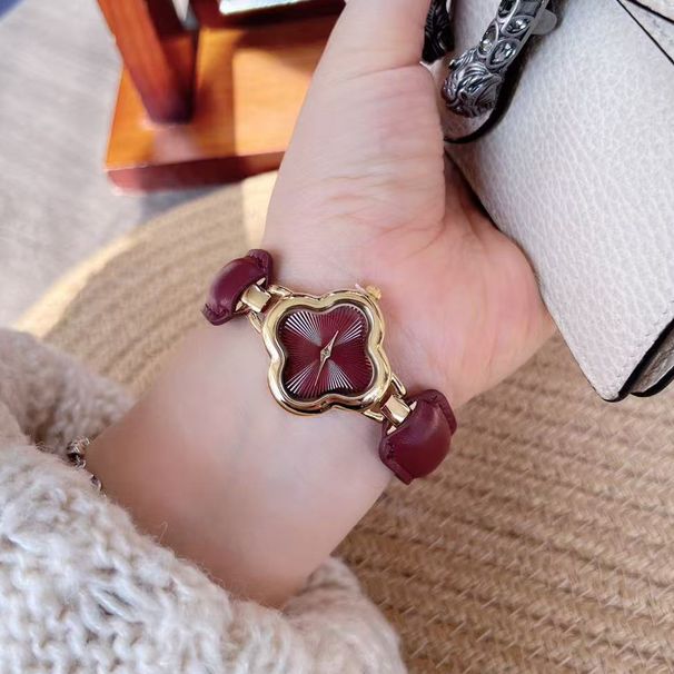 Orologio da donna con cinturino a quadrifoglio Mishali, quadrante piccolo, streaming live, stesso stile_voghion.com