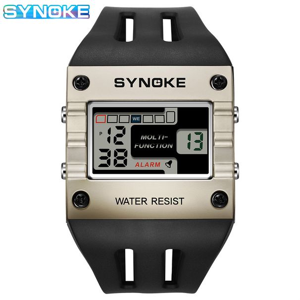 Trendy Square Alloy Sports Digital Watch For Men - Large Screen, Waterproof, Alarm, Stopwatch, Multi-Function (Sizes 7-11) Large Screen Waterproof_voghion.com