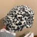 Chapeau cache-oreilles en peluche double face rétro automne-hiver à imprimé léopard pour femme avec grand tour de tête et petit visage, chapeau pilote chaud_voghion.com