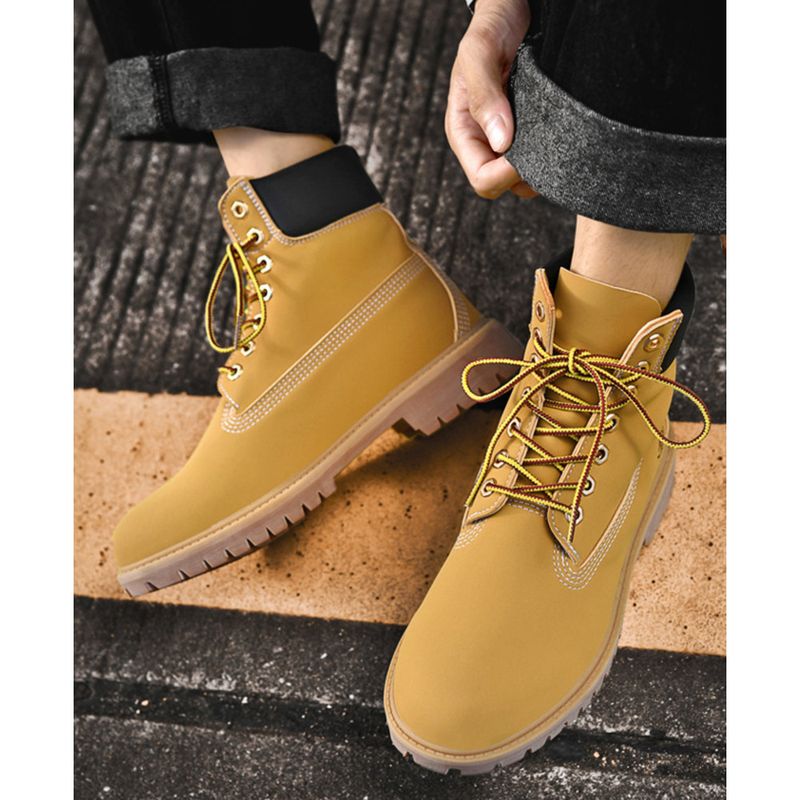 Yeni Sonbahar Açık Hava Trendi Retro İş Giysileri Yürüyüş Büyük Beden Orta Üst Kahverengi Domuz Derisi Martens Erkekler İçin_voghion.com