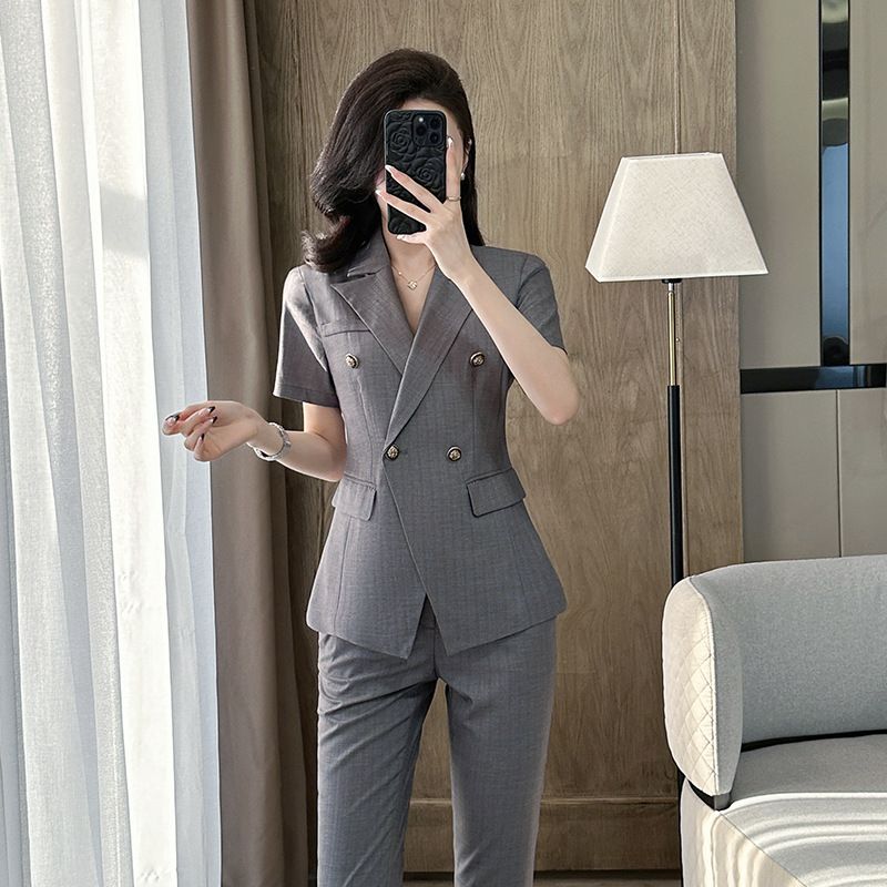 Short Sleeved Professional Suit, Women's Summer Thin Goddess Style, Manager, Management, Workplace Commuting_voghion.com