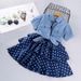 XUANMU Mädchen Anzug Sommer Neue Kurzarm Denim Jacke kinder Kleidung Prinzessin Rock Kleider Mode Kinder Kleidung X009A_voghion.com
