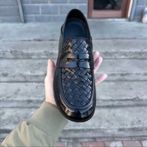 2025 İlkbahar/Yaz One Step Deri Ayakkabılar İngiliz Trendi Nefes Alabilir Çok Yönlü Rahat Günlük Tasarımcı Erkek Stili_voghion.com