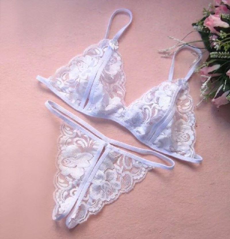 Lencería sexy, uniforme sexy, perla tentadora, pijama de tres puntos._voghion.com