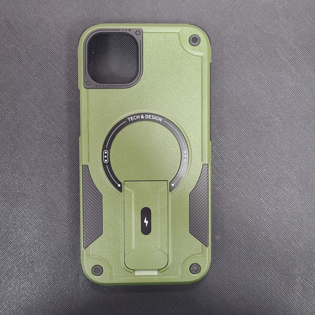 For 12 13 14 15 Plus Pro Max Case, Compatible with MagSafe, Kickstand Built in Invisible Stand Protective Phone Case_voghion.com