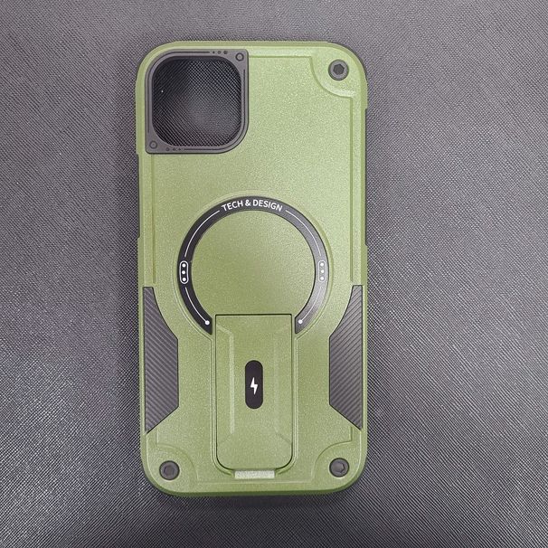 For 12 13 14 15 Plus Pro Max Case, Compatible with MagSafe, Kickstand Built in Invisible Stand Protective Phone Case_voghion.com