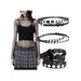Punk Double Loop Belt With Glow-in-the-Dark Studs, Adjustable 182CM Long Waist Chain For Cyberpunk/Rave Fashion_voghion.com