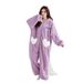 Bunny Autumn And Winter One-piece Pajamas Women's Thickened And Velvet Thermal Hooded Loungewear_voghion.com