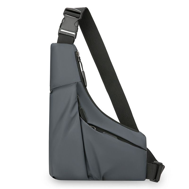 Umhängetasche Brusttasche Diebstahlsichere persönliche Wundertasche Dreieckstasche Freizeit Lederfolie Herrentasche Links und rechts Crossbody Freizeit Brusttasche_voghion.com
