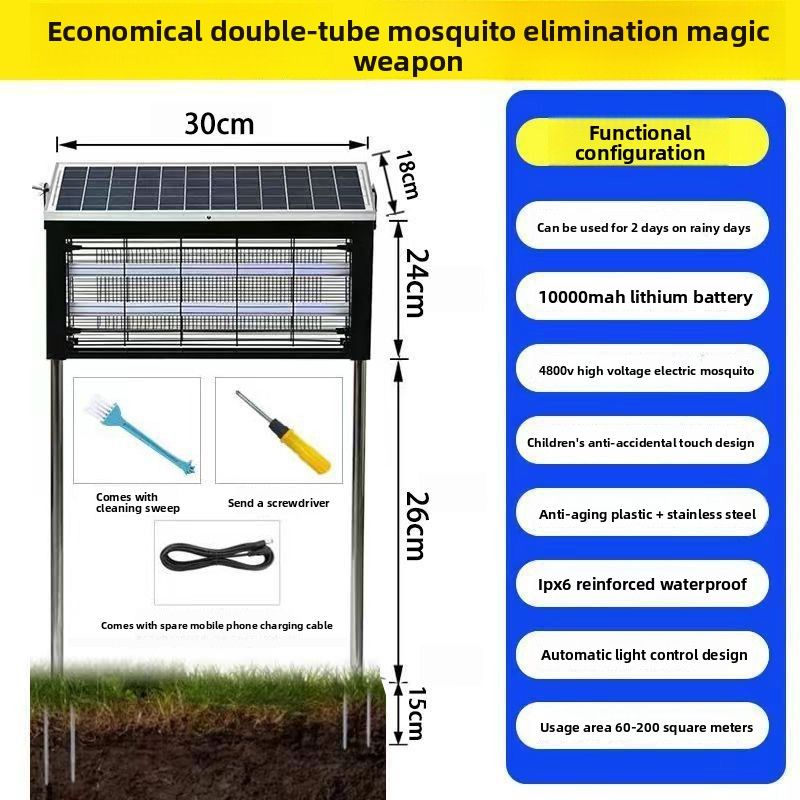 Plug-in Solar Mosquito Killer Lamp Rainproof Lightningproof Rustproof For Homestay Home Outdoor Courtyard_voghion.com