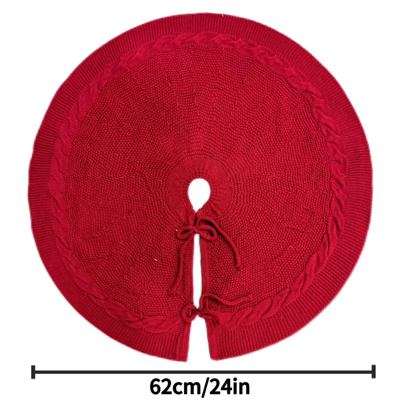 2025 Red Milky White Knitted Apron Christmas Tree Skirt Decorations_voghion.com