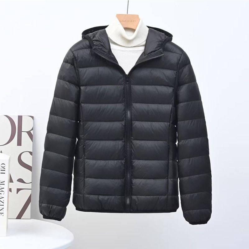 Down Jacket Women's Light And Thin New Hooded Warm_voghion.com