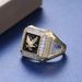 Men's Jewelry Electroplated Eagle Surrounding Diamond Ring Gold Plated Ring_voghion.com