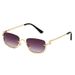 Hip Hop Small Frame Sunglasses - Metal Texture Square Half Frame For Women (Trendy Celebrity Style, UV400 Protection)_voghion.com