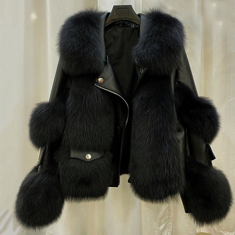 Damesmode bontjas Losse nepbontjas van hoge kwaliteit_voghion.com