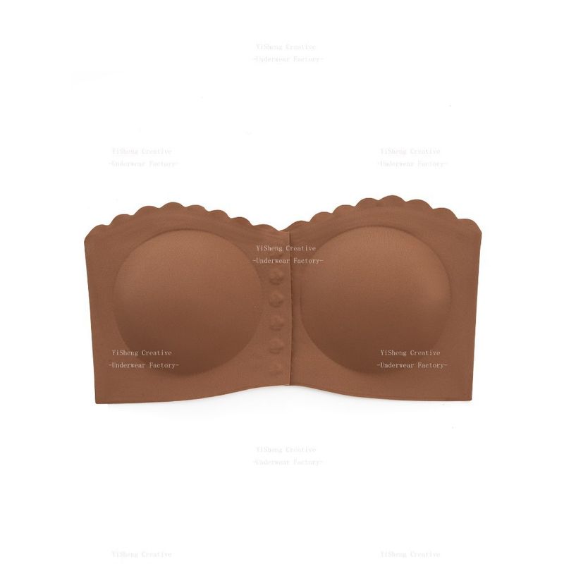 Damen-Unterwäsche mit Schnalle vorne, nahtlos, Tube-Top, gewellter Rand_voghion.com