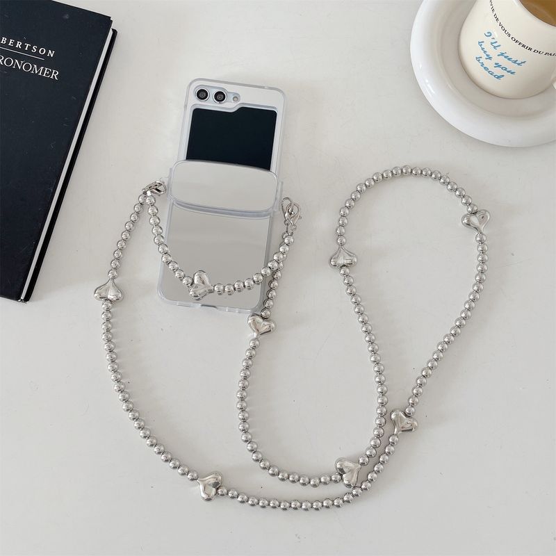 Mirror niche diagonal chain for Samsung Galaxy zflip 6 folding zflip5/4/3 mobile phone case Japan and South Korea_voghion.com