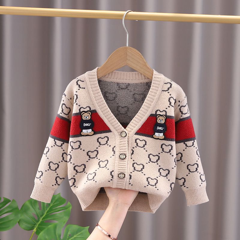Spring Children's Sweater Cardigan Boys And Girls Baby Cardigan Button Shirt_voghion.com