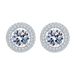 Women's Jewelry Moissanite Four Claw Luxury Inlaid Round Earrings Versatile Fashion Earrings Sterling Silver Inlaid Diamonds Advanced Commuting_voghion.com