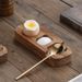 New Acacia Wood Tray Eggshell Egg Puncher Cup Holder Rack_voghion.com