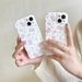TechGlobe Pink Floral Bear Rabbit Compatible With IPhone 14 Pro Max 15 Phone 13/12 Skin Feel Soft Case_voghion.com