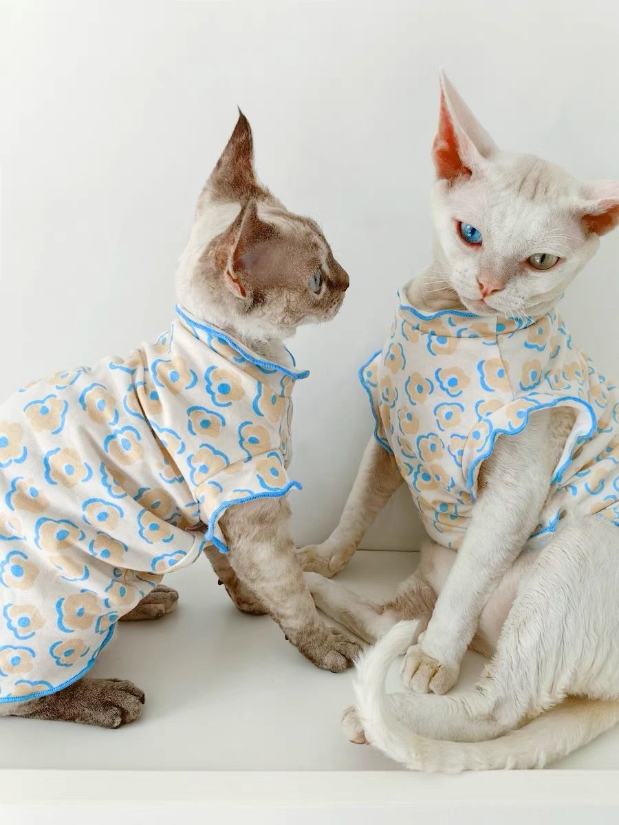 Hot Sale Summer Japanese And Korean INS Hairless Cat German Ragdoll Same Style Pet Clothes_voghion.com