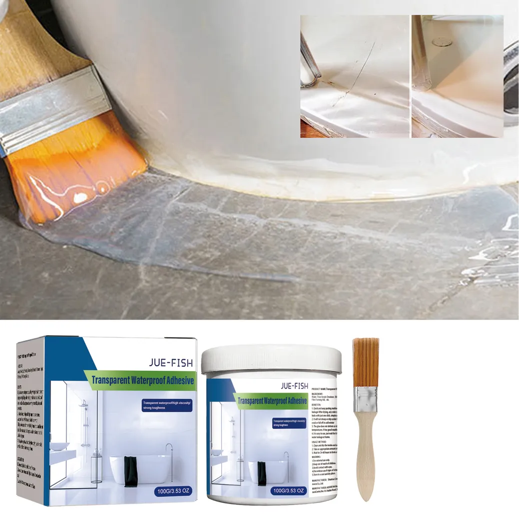 Jue-Fish Transparent Waterproof Glue Transparent Waterproof Paint Toilet Balcony Free Brick Roof Leak Proof Glue_voghion.com