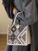 Ethnic Style Canvas For Women Summer New Fashion Outdoor Handheld Linen Lunch Box Tote Mommy Bag_voghion.com