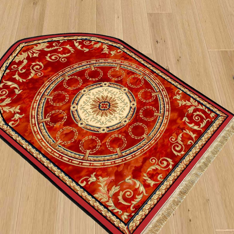 Ethnic Print Area Rug - Stain-Resistant & Absorbent Floor Mat With Fringe Trim (Easy-Clean Bohemian Carpet For Living Room & Entryway)​_voghion.com