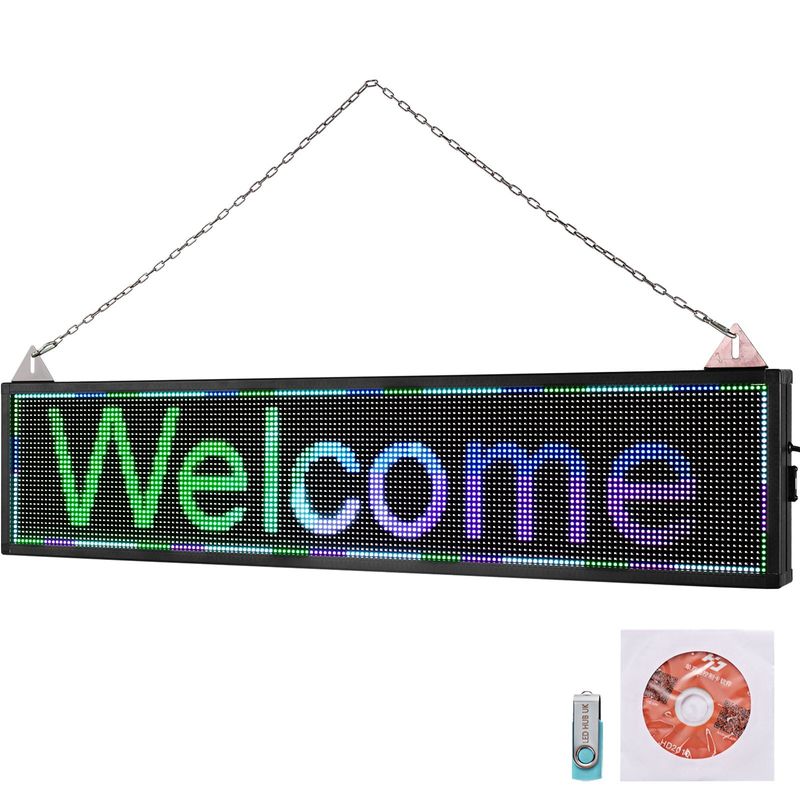 VEVOR LED Scrolling Sign, 40" x 9" WiFi & USB Control, Full Color P6 Programmable Display, Indoor High Resolution Message Board, High Brightness Elect_voghion.com