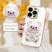 Cute Plating Quicksand Bear Holder Case For Iphone 16 12 13 Mini 11 14 15 Pro Max Plus X Xs Xr 16plus 16pro Silicone Stand Cover_voghion.com