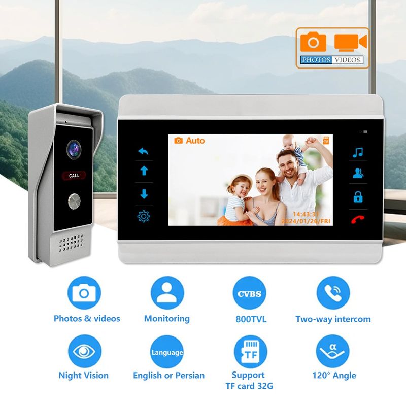 7-inch camera, recording, doorbell, video intercom, villa call, hot selling item must see_voghion.com
