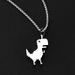 Trendy Brand New Little Dinosaur Pendant Titanium Steel Necklace Ins Men's And Women's Street Hip-hop Pendant Long Sweater Chain Accessories_voghion.com
