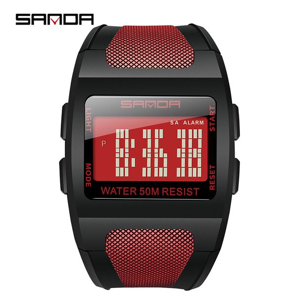 Men's Digital Sports Watch With LED Backlight, 50M Water Resistant, Shockproof, Multi-Function Outdoor Wristwatch For Hiking, Running, And Daily Wear_voghion.com