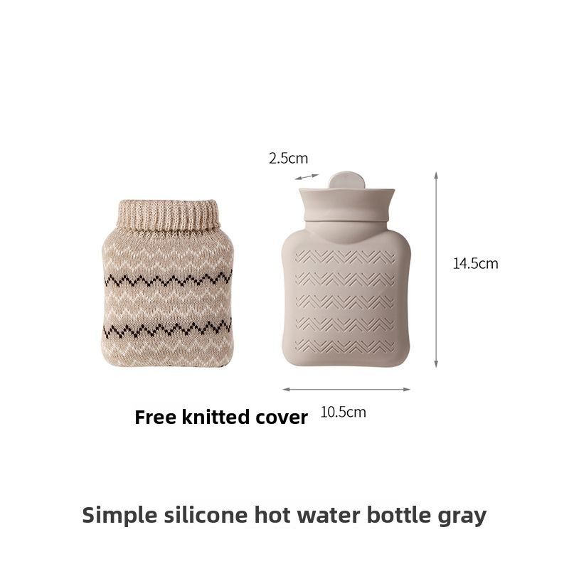 FaSoLa Bottle Hand Warmer Female Students, Cute Plush Heat Therapy Silicone Hot Water Bag For Stomach Warming_voghion.com