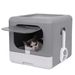 Cat Litter Box Foldable Top Entry Litter Box with Cat Litter Scoop Drawer for Medium and Large Cats_voghion.com
