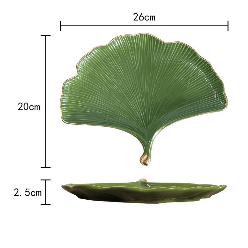 Special Offer Slightly Defective Nordic Ceramic Ginkgo Leaf For Home Use Creative Fruit Dish Dessert Decorative Plate_voghion.com