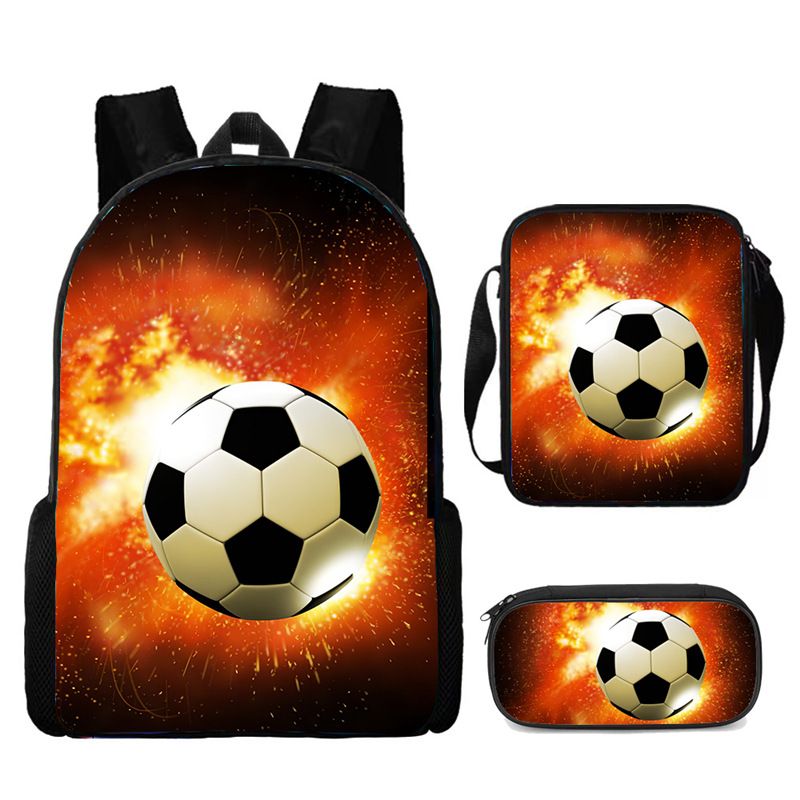 Zaino per bambini, borsa a tracolla da calcio, set da tre pezzi, stile caldo, zaino per computer per studenti delle scuole primarie e secondarie_voghion.com