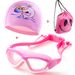 Barnens imskyddande simglasögon med stor båge, simmössa, ryggsäck, dragskoväska, näsklämma, öronproppar, simutrustning_voghion.com