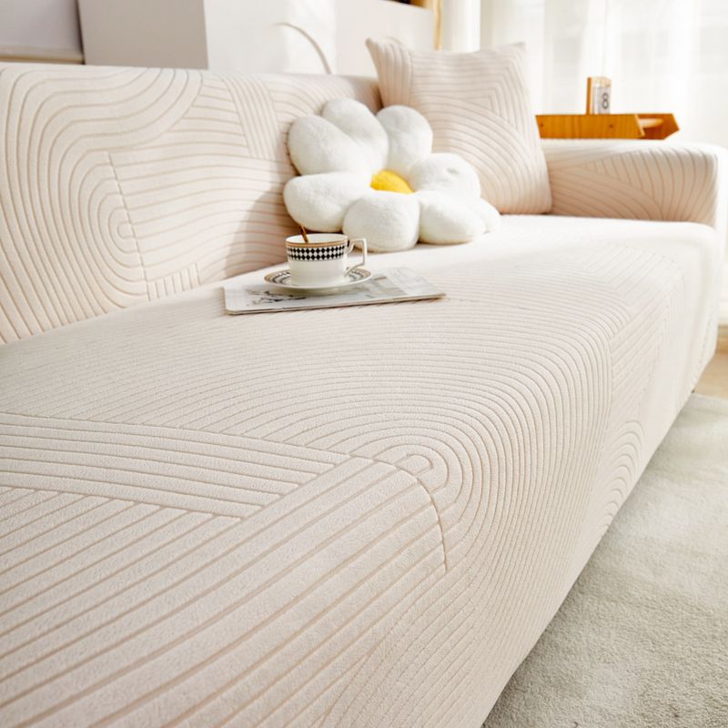 Copridivano elastico color crema, copridivano universale, copridivano antigraffio per quattro stagioni, copridivano in tessuto_voghion.com