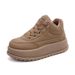 Plattform Dicke Sohle Einfarbig frauen Schuhe 2025 Neue Herbst Winter Turnschuhe Vielseitige Loafers Mit Fleece Futter_voghion.com