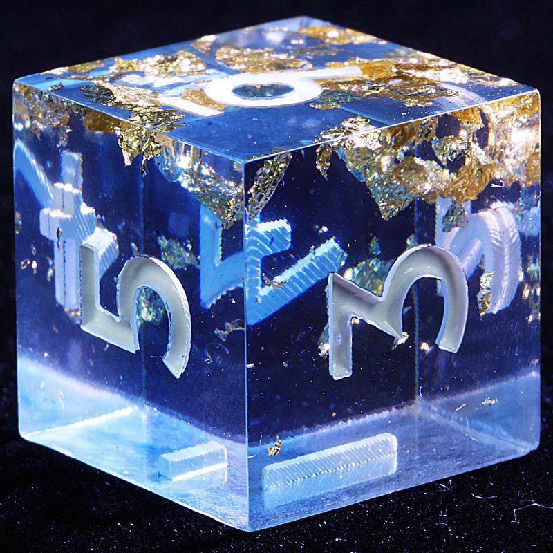 9 Polyhedral Resin D And D Sets Of Dice Azure Gold Oath For Dungeons Dragons RPG_voghion.com