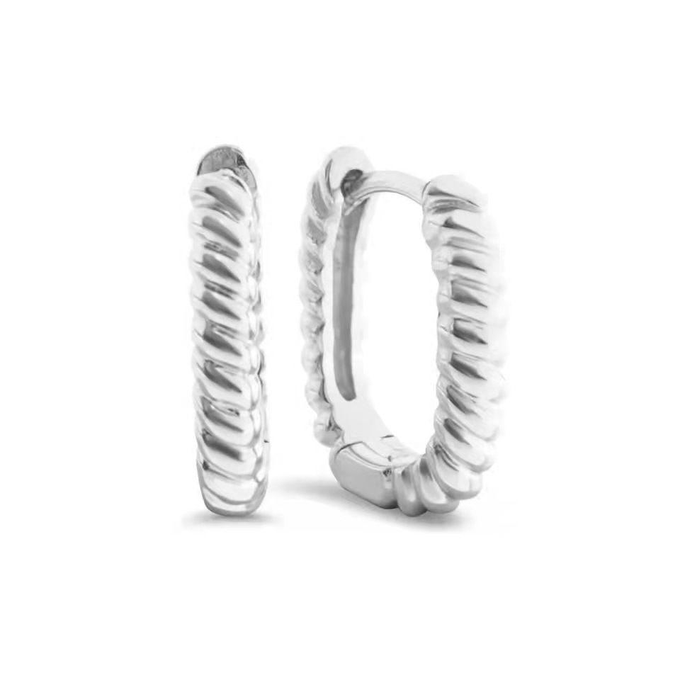 Damenschmuck S925 Silber Nadel Retro INS Style Thread U-förmige Ohrringe Damen Beliebte Accessoires Klassische Twisted Twist Ohrringe_voghion.com