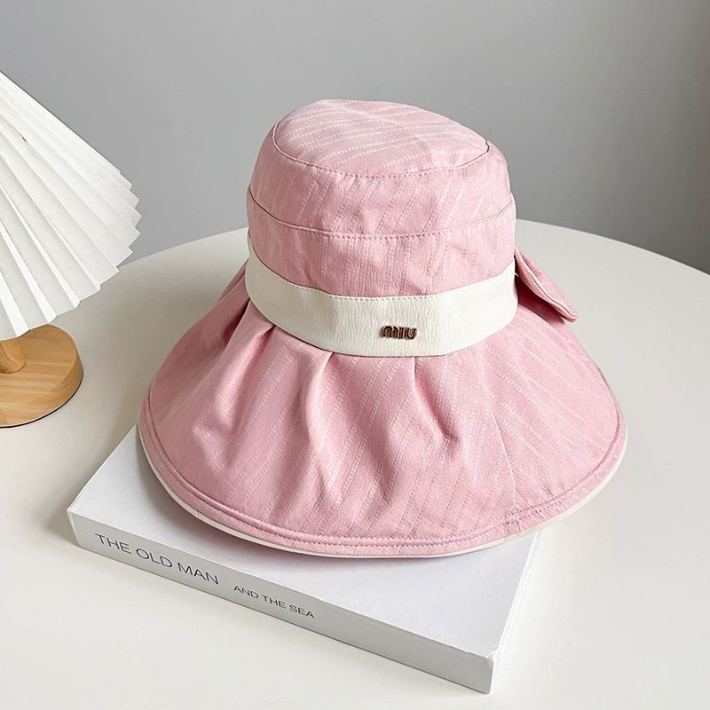2025 New Hat Sun Hat Ultraviolet Brim Bucket Hat Summer Outdoor Big Brim Sunscreen Face Hat_voghion.com