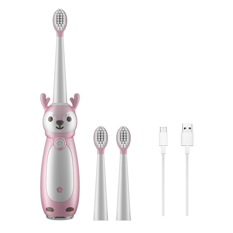 Kids Sonic Toothbrush - Soft Bristles For Ages 5-12, Cute Cartoon Design CE Certified_voghion.com