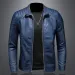 Men Standing Collar Jacke, Leather Motorcycle Jacket Men,bomber Leather Coat,fashion Trend Personalized Leather Winter Clothing_voghion.com